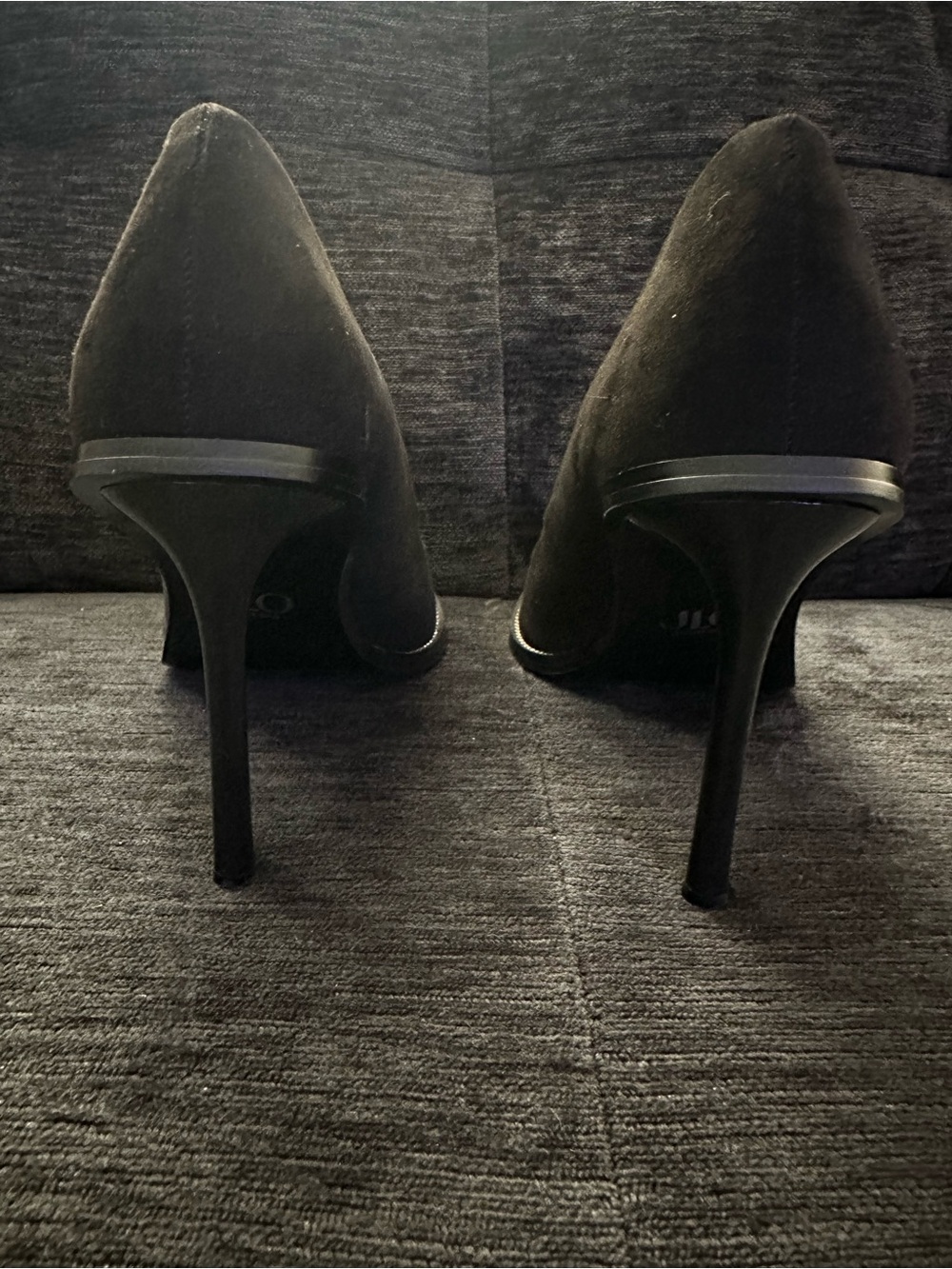 J. Lo Black Pointed Toe Women's Pumps with Studded Trim - Picture 4 of 6